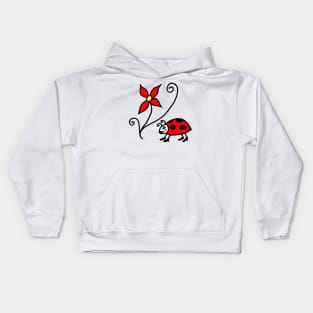 Cute Ladybug with Flower Kids Hoodie